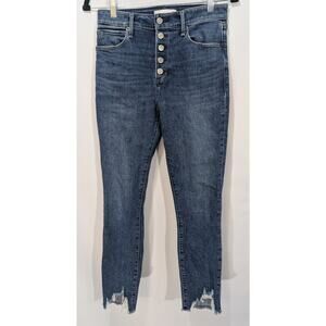 Abercrombie & Fitch High Rise Super Skinny Ankle Jeans 26 Short Button Fly Blue